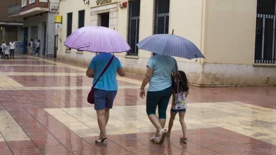 Lloviendo en la Albereda de Xàtiva, el pasado 2 de septiembre.