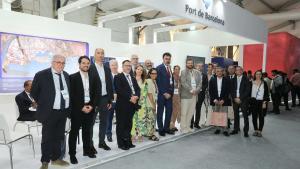 La delegación del Port de Barcelona encabezada por su presidente, Lluís Salvadó, en la Global Maritime India Summit 2023.