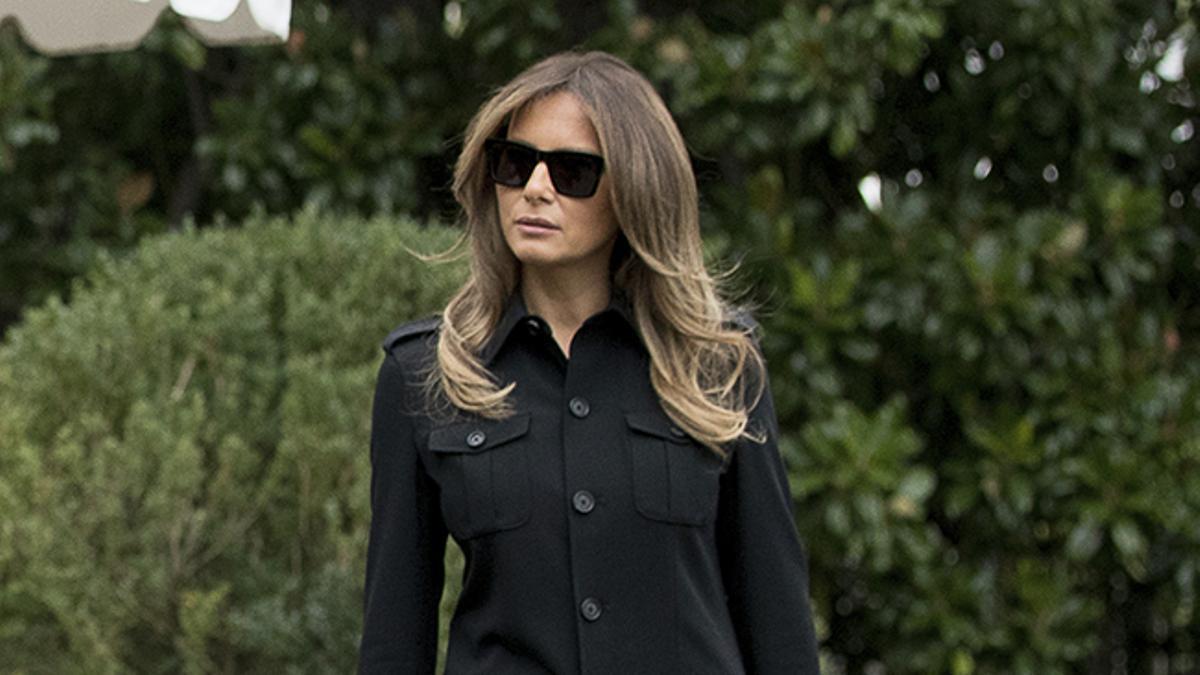 Melania Trump a su salida de la Casa Blanca