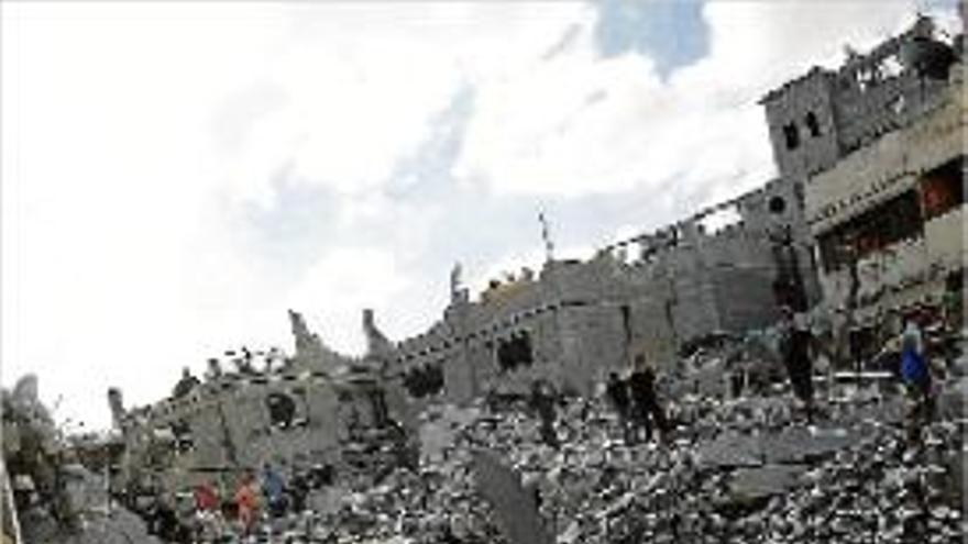 Diverses cases destruïdes a l&#039;est de la ciutat de Gaza