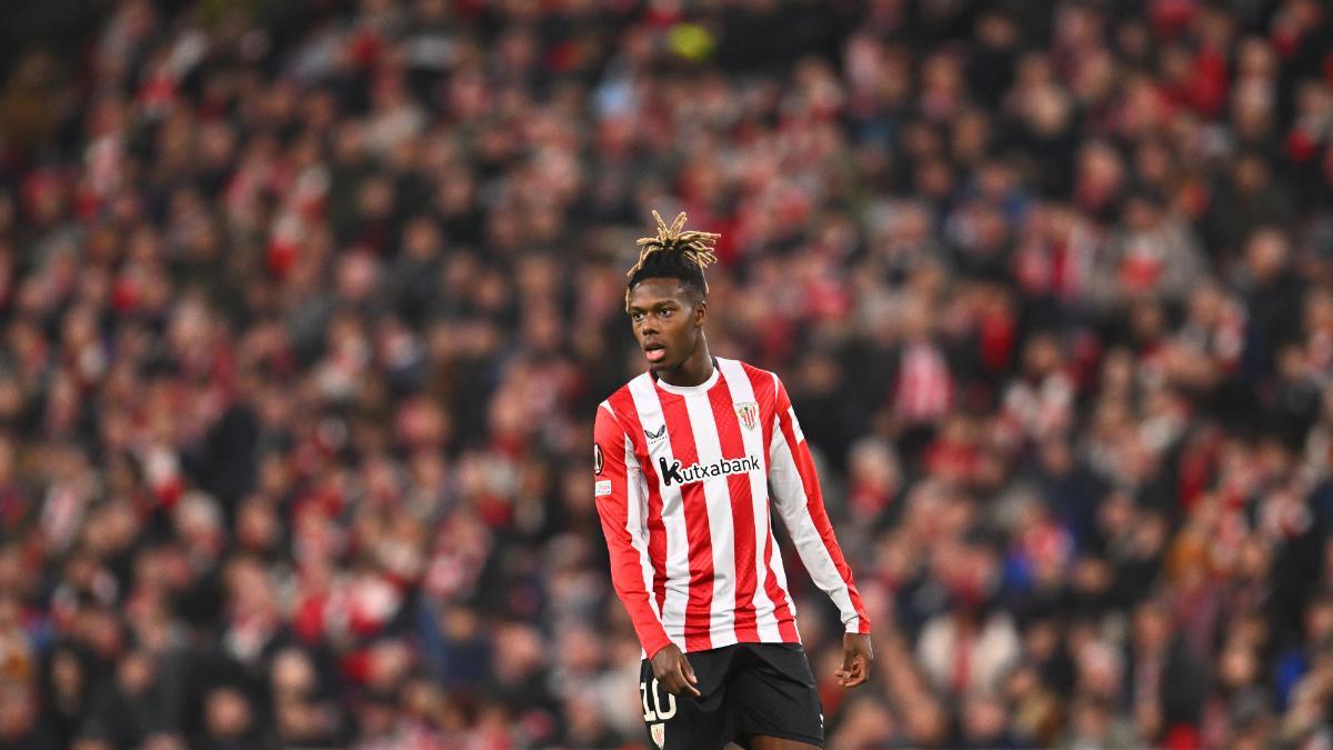 Nico Williams, durante el partido de Europa League