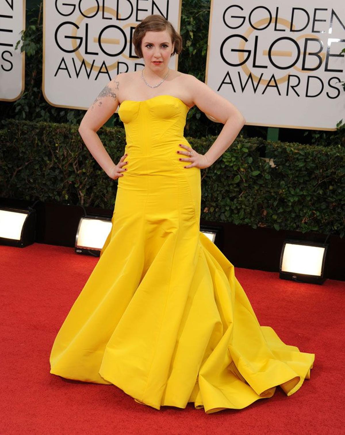 Lena Dunham en la Gala de los Globos de Oro 2014