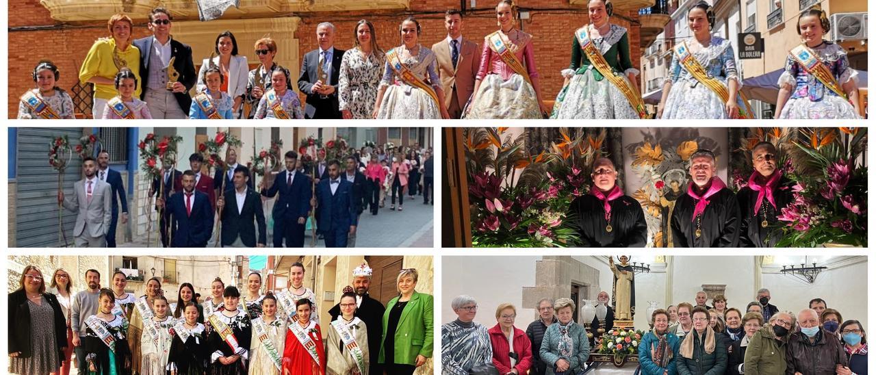 Montaje con actos de este domingo por Sant Vicent en la Vall, Xilxes, Nules, Càlig y Llucena.