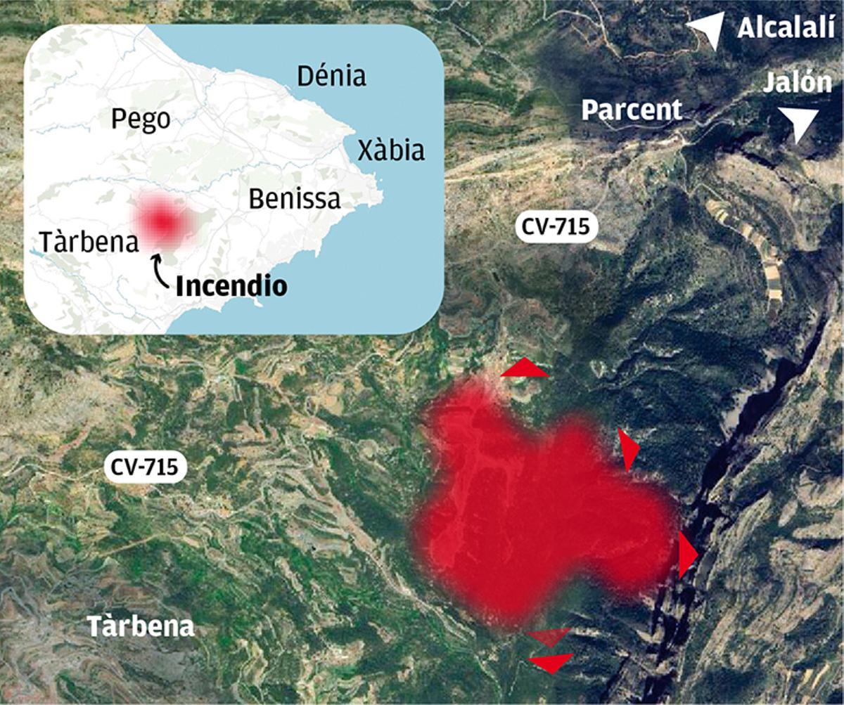 Localización del incendio