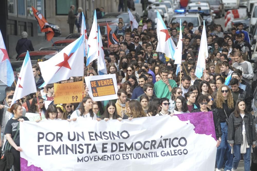 Manifestación de estudiantes en A Coruña