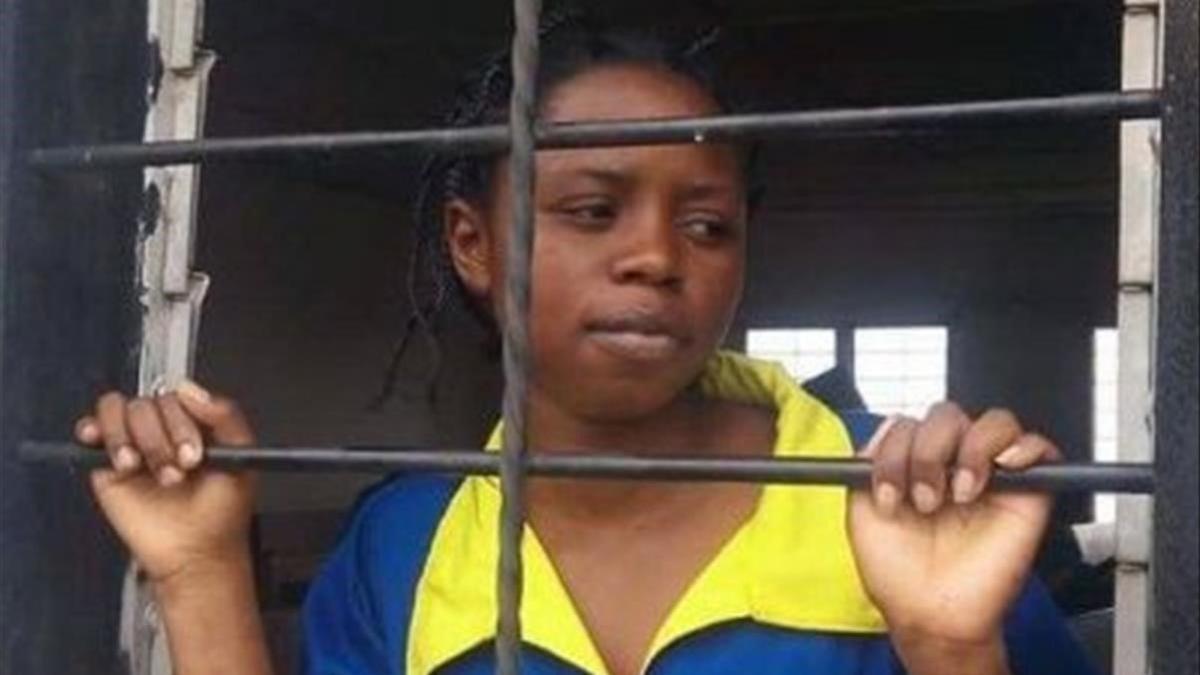 Rebecca Kabugho, activista por la democracia en el Congo, durante su detención en 2016