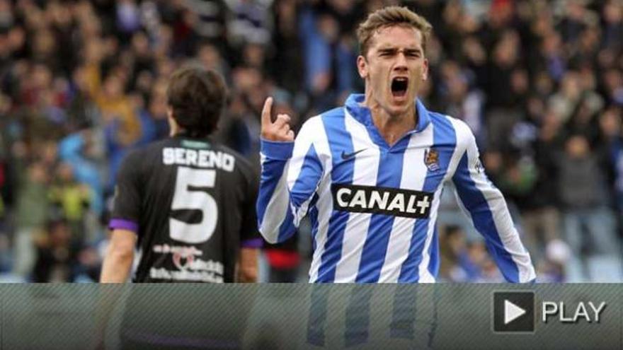 Imagen del partido entre la Real Sociedad y el Valladolid