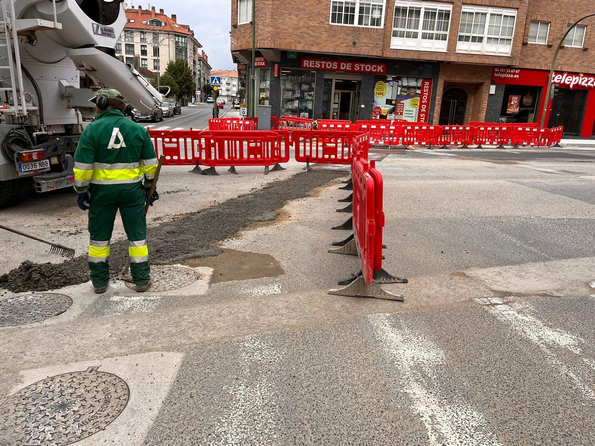 Un dos tramos do Milladoiro durante as obras.