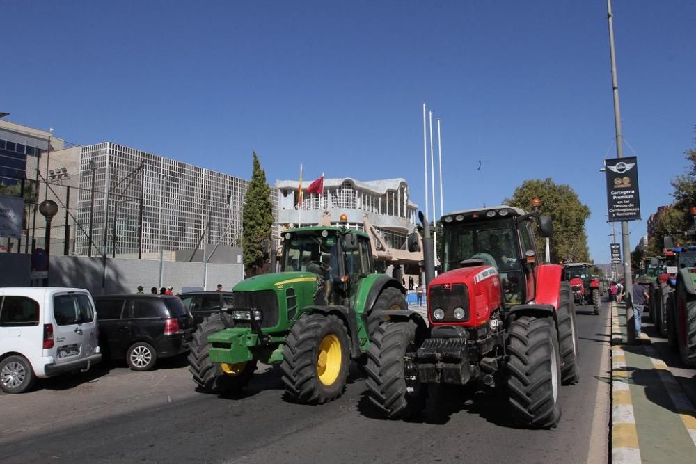 Protesta de agricultores en la Asamblea Regional