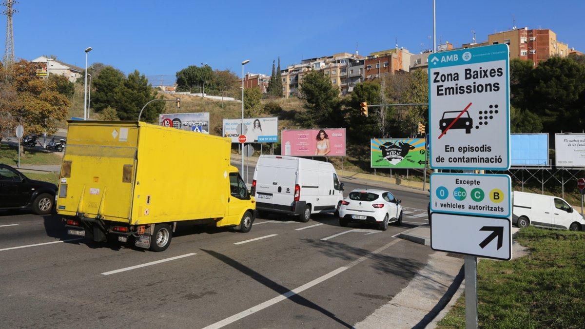 Zona de restricción de circulación por contaminación.