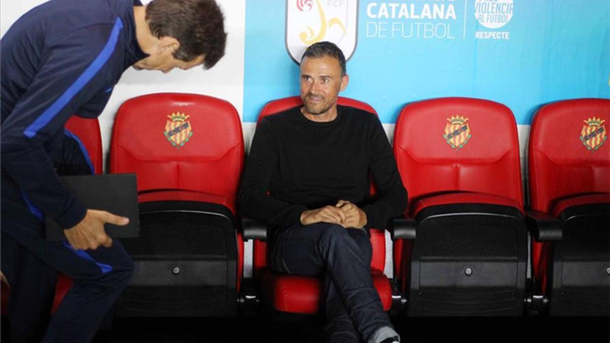 Luis Enrique, en el banquillo en la Supercopa