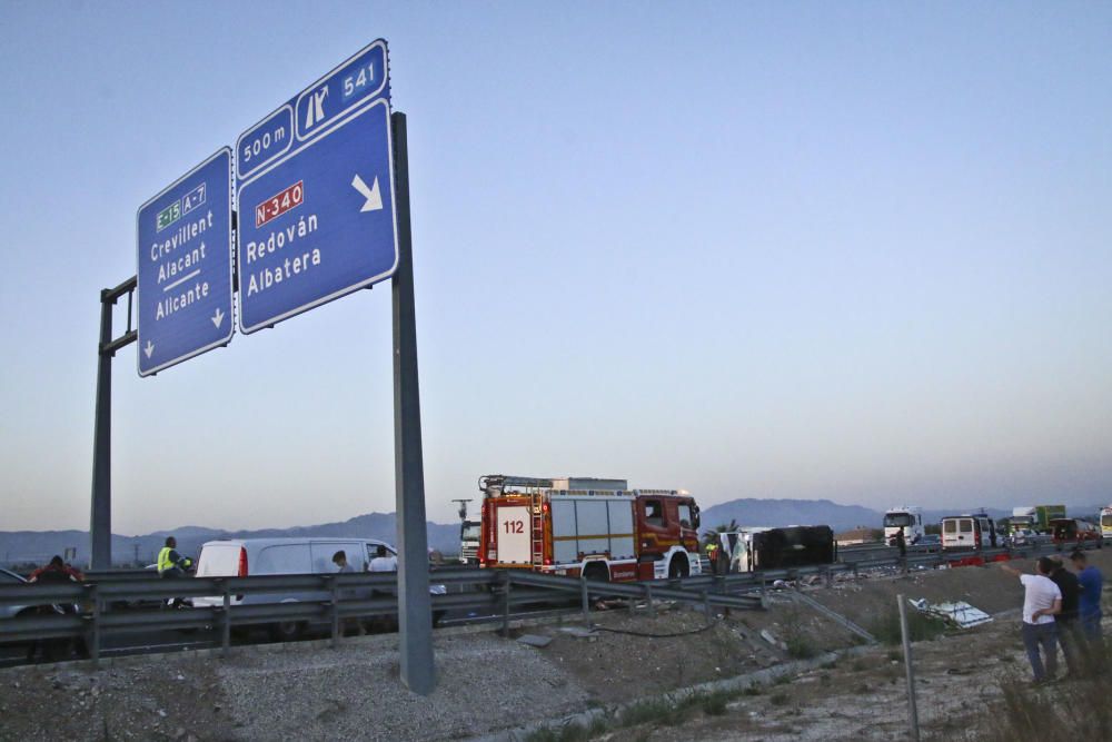 Accidente de camión cargado de carne congelada