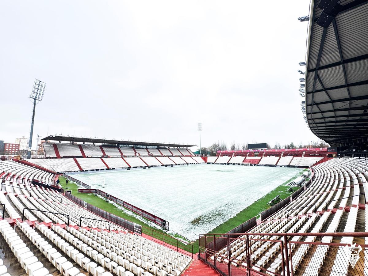 Fotografía panorámica del Carlos Belmonte, esta mañana, publicitada en las redes del Albacete Balompié.