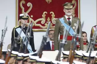 El error de la princesa Leonor que ha provocado una sonrisa a Felipe VI en el desfile del 12 de octubre