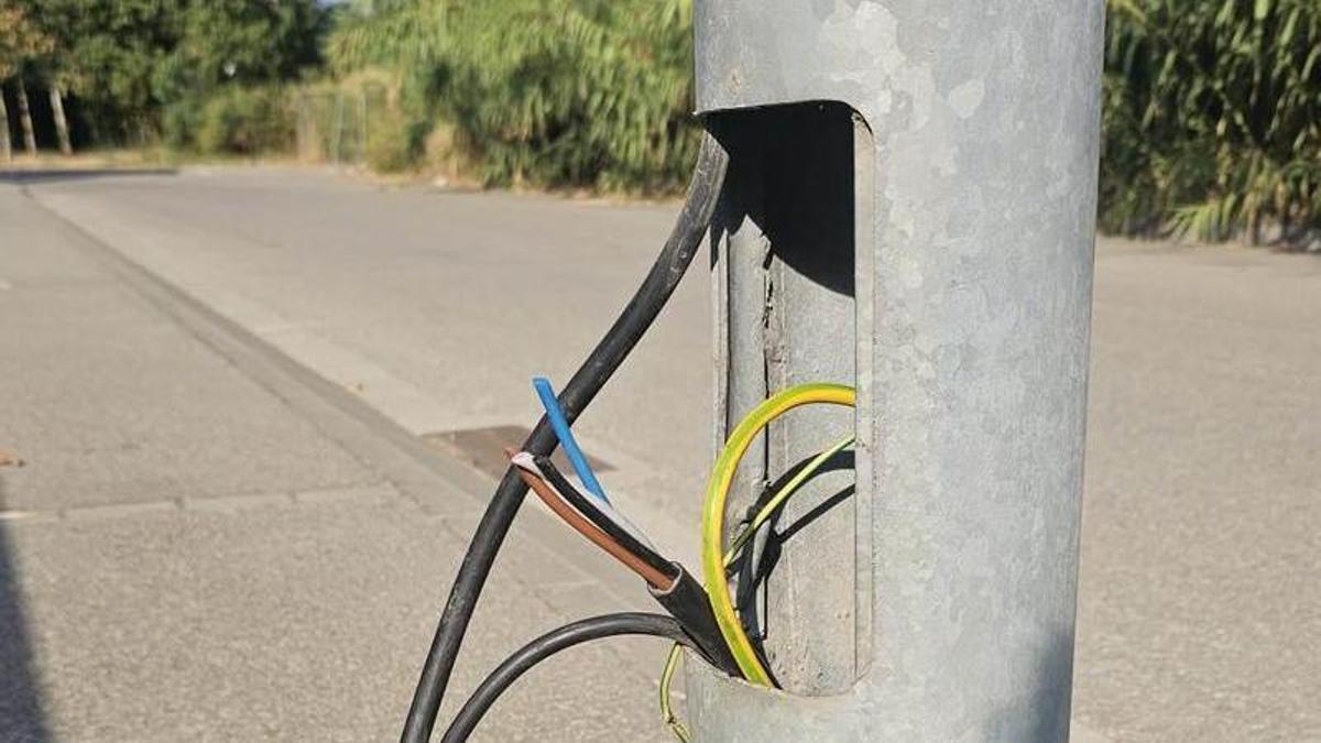 Un dels punts on es va robar cablejat.