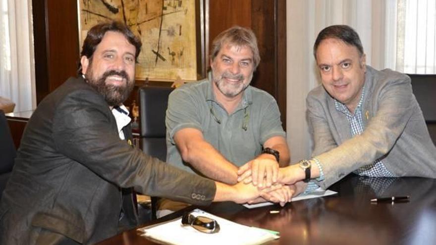 Des de l&#039;esquerra, Jordi Serracanta, Josep Maria Gil i Valentí Junyent