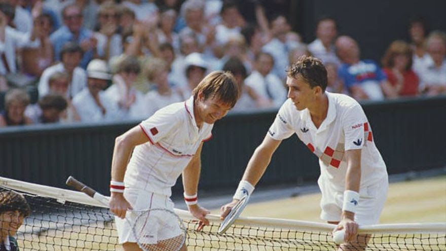 Connors y Lendl, en un inusual momento de distensión entre ambos.