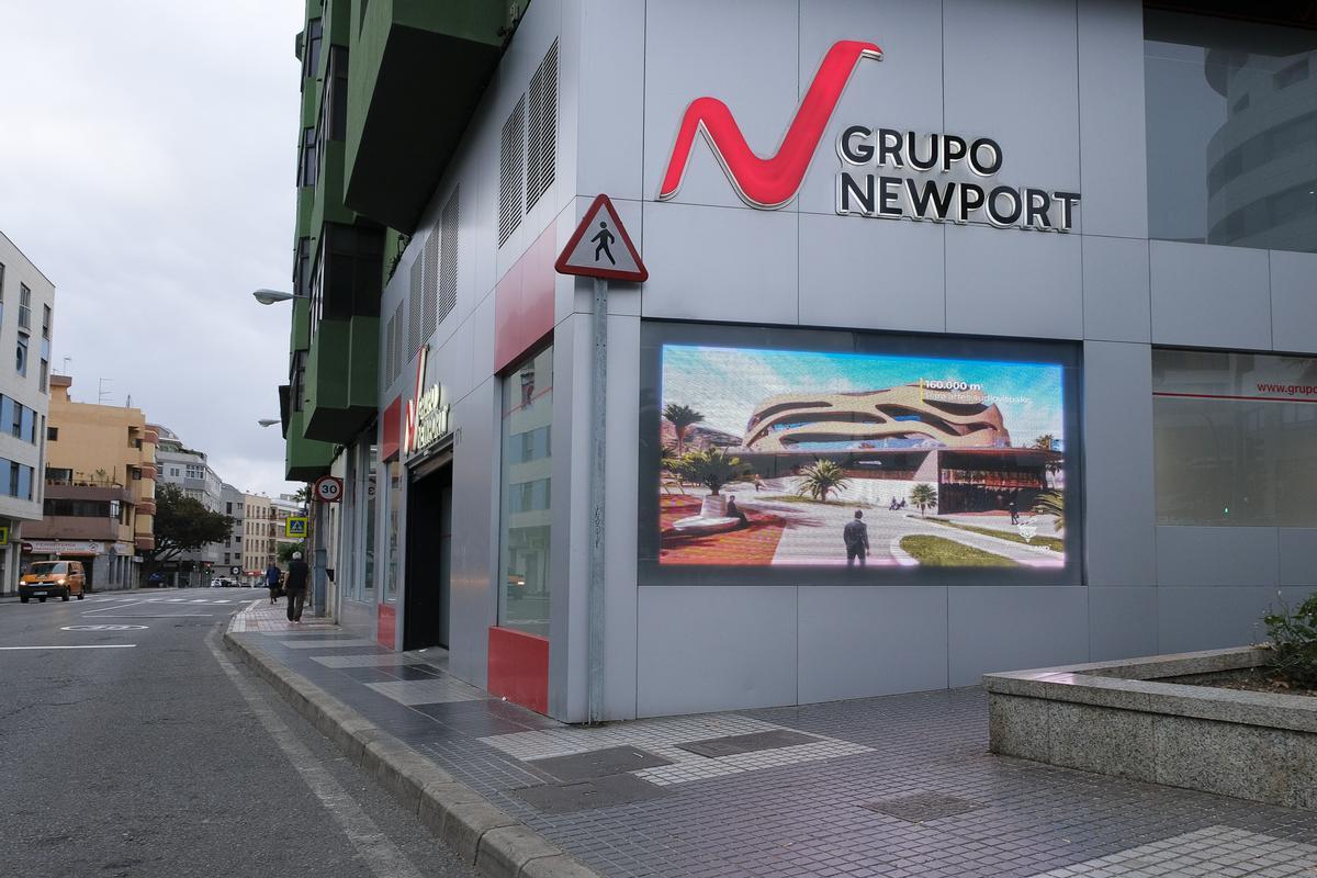 Sede del Grupo Newport, en Las Palmas de Gran Canaria, con la imagen del proyecto Dreamland.