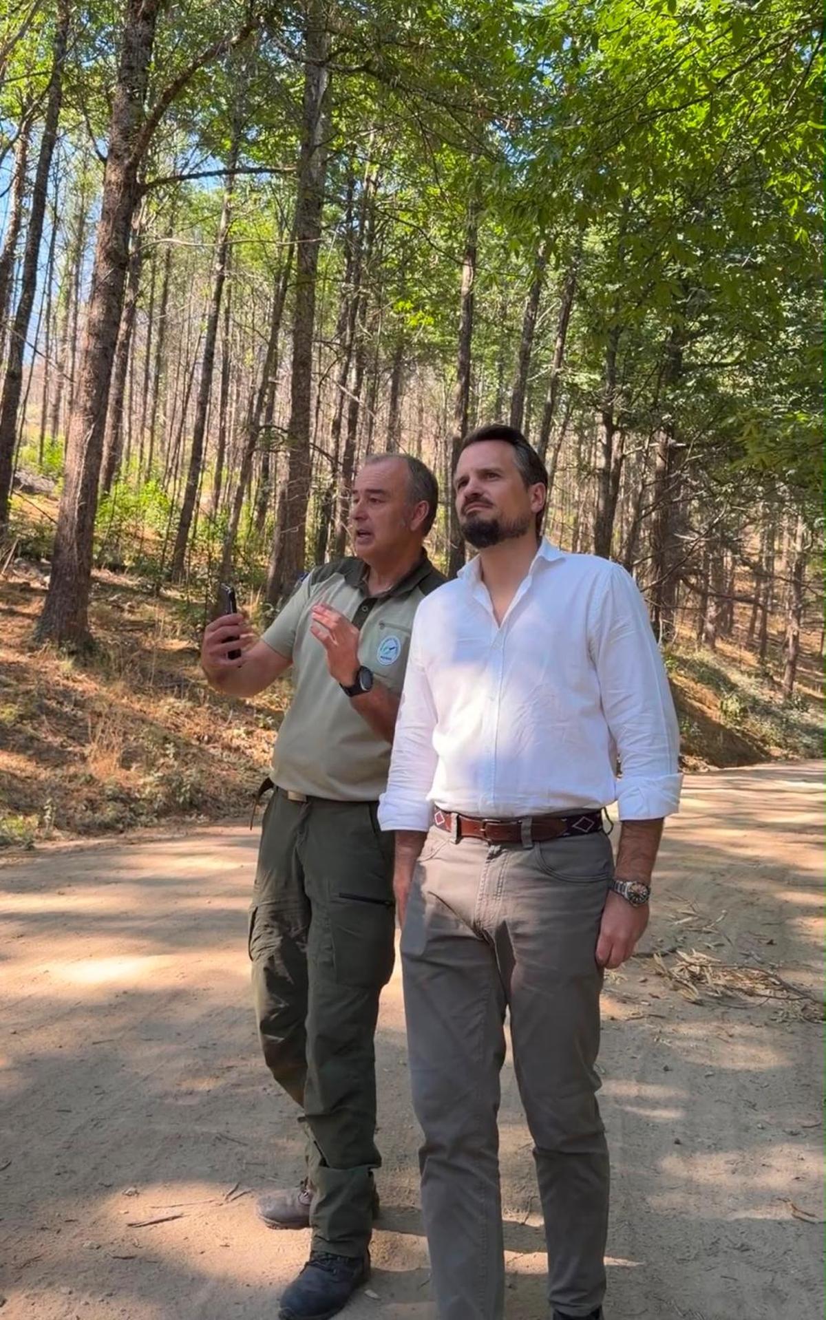 El vicepresidente Abel Bautista visitó el viernes la zona de Hervás.