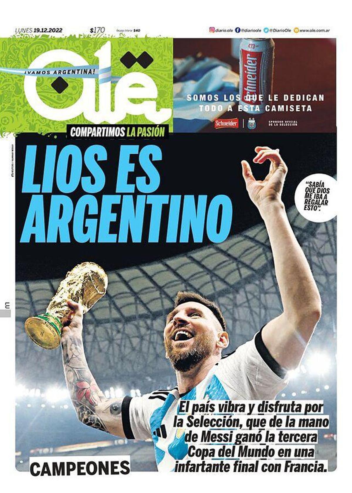 Para enmarcar: las portadas de todo el mundo se rinden a Messi