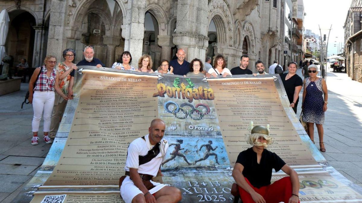 Presentación de la novena edición de Porrigalia en Porriño, ayer.