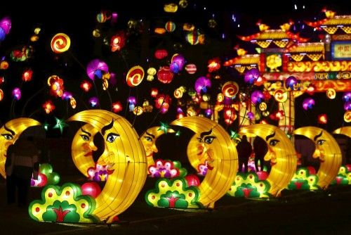 People attend the Dandenong Festival of Lights in the suburb of Dandenong in Melbourne, Australia