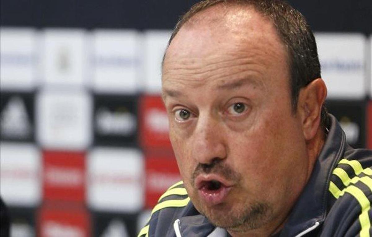 Rafa Benítez, en la roda de premsa d’aquest dissabte.