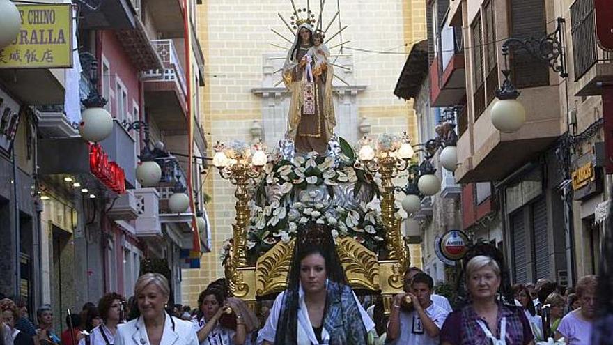 La imagen de la Virgen del Carmen recorrió las calles del centro de la localidad.