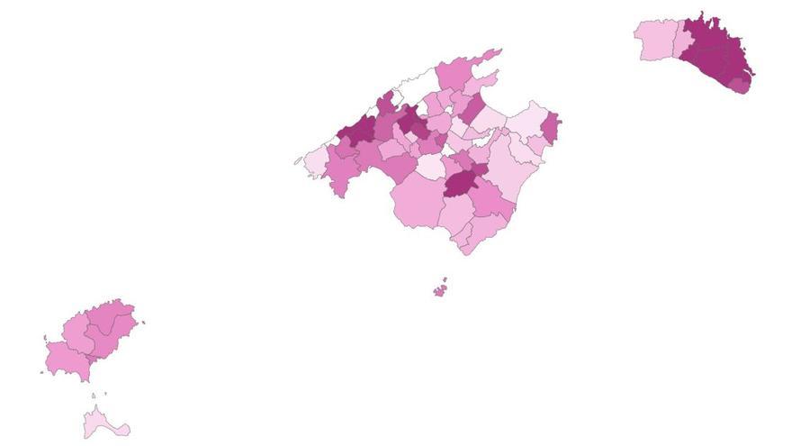 Grafik: Die Corona-Inzidenz in den Gemeinden auf Mallorca (Stand: 22.11.)