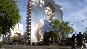 Mural de Maradona en Buenos Aires.