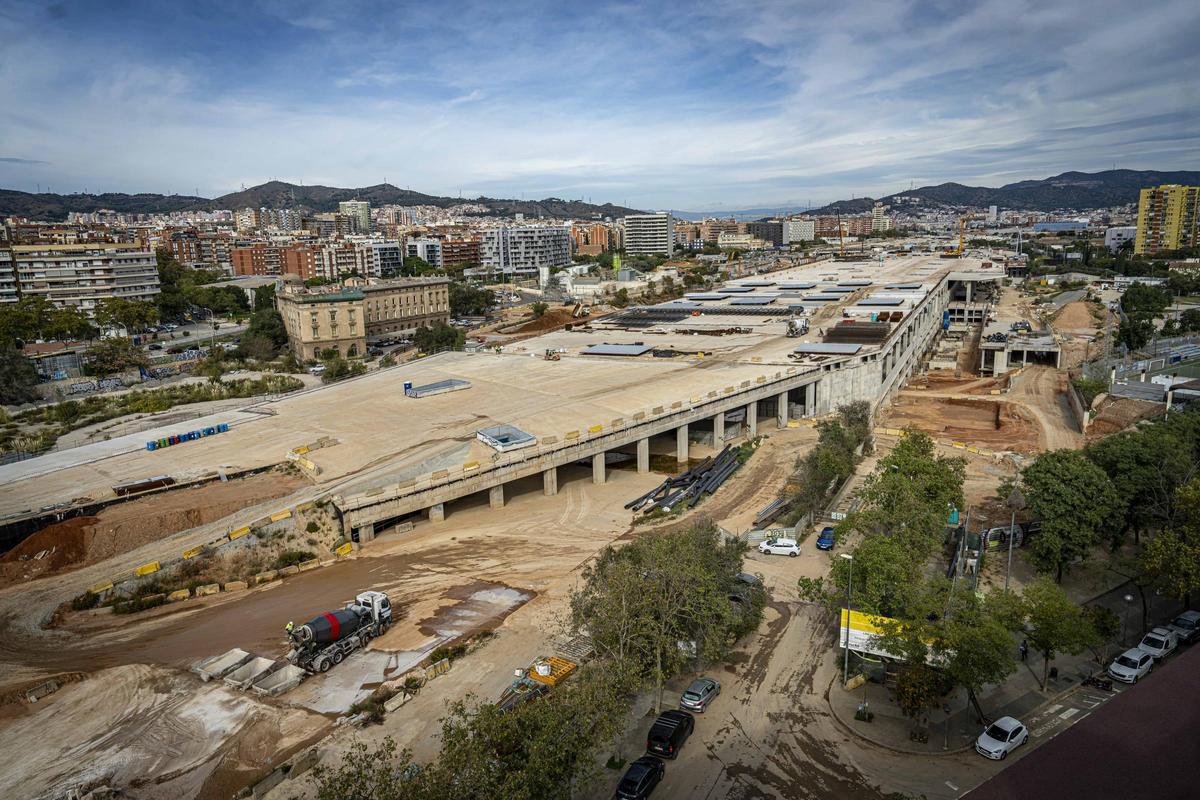 Así están las obras de la futura estación de la Sagrera