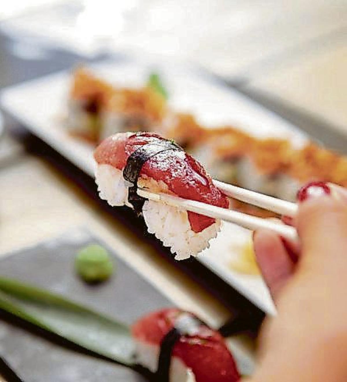 Freshly made sushi.