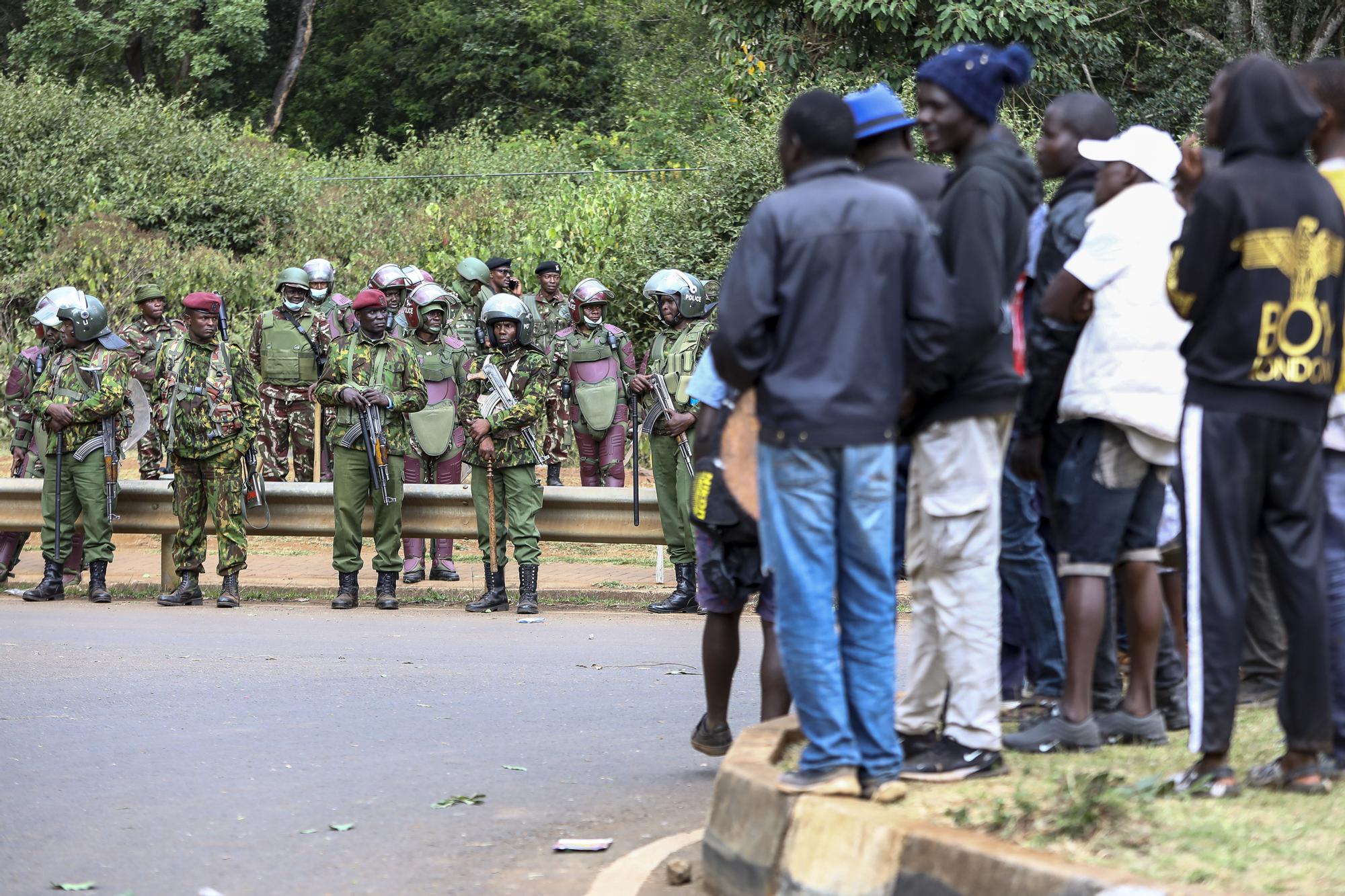 La Policía pendiente de posibles disturbios en Nairobi tras conocerse el resultado de las elecciones de Kenia.