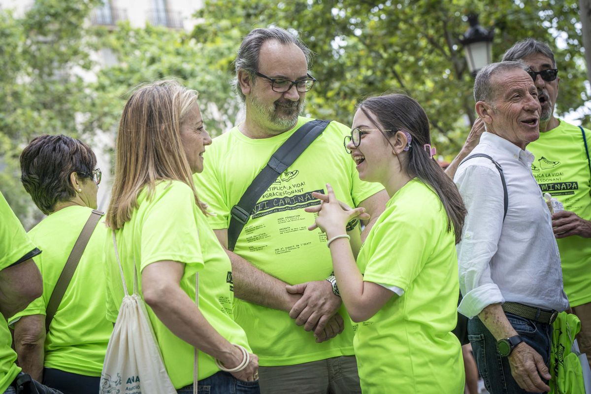 Unas 200 personas trasplantadas marchan en Barcelona en agradecimiento a los donantes de órganos