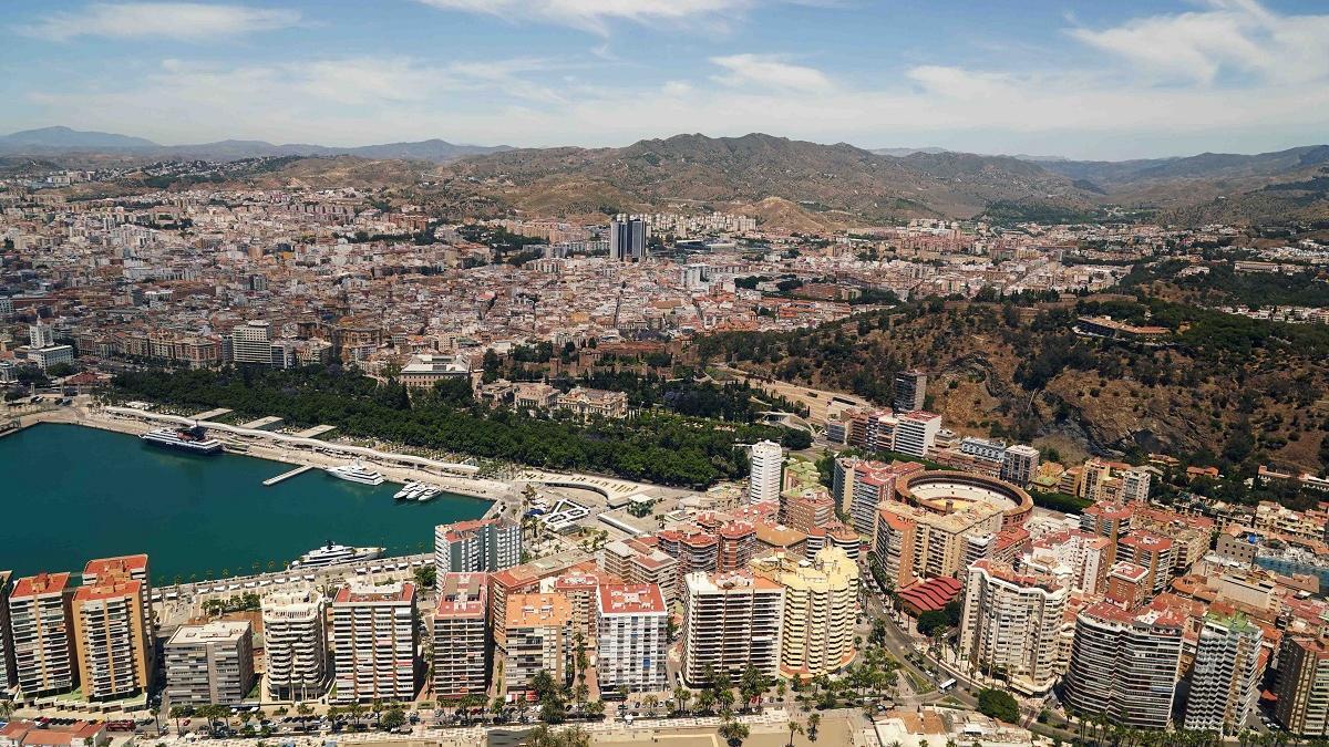 Una vista aérea de Málaga capital.