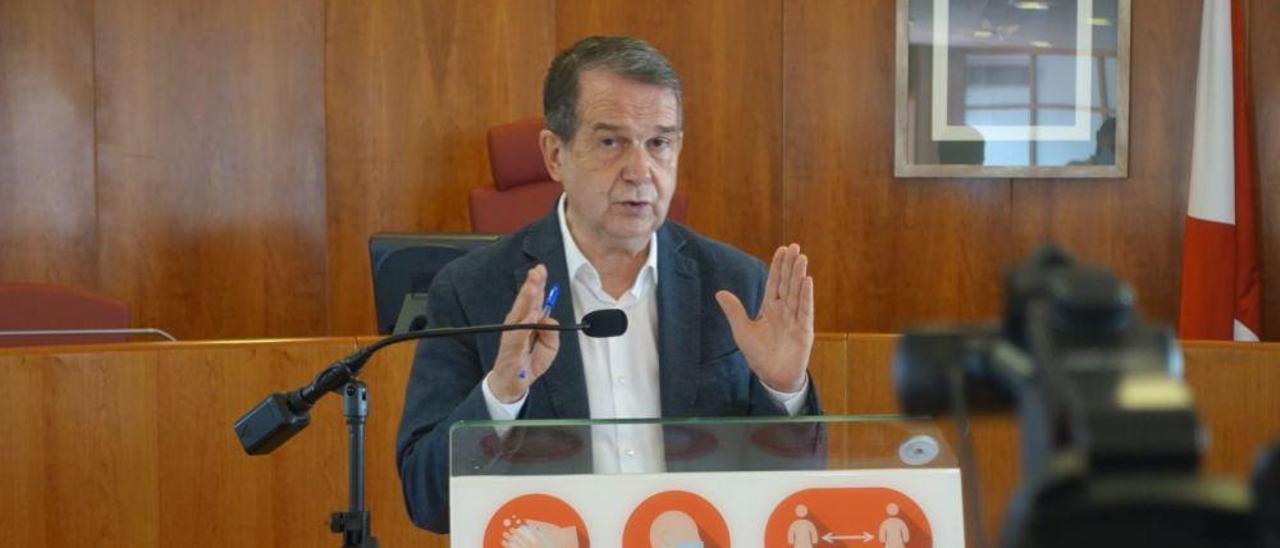 Abel Caballero, en una rueda de prensa de la semana pasada