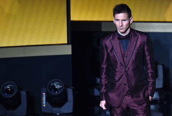 Leo Messi en la gala del Balón de Oro 2014