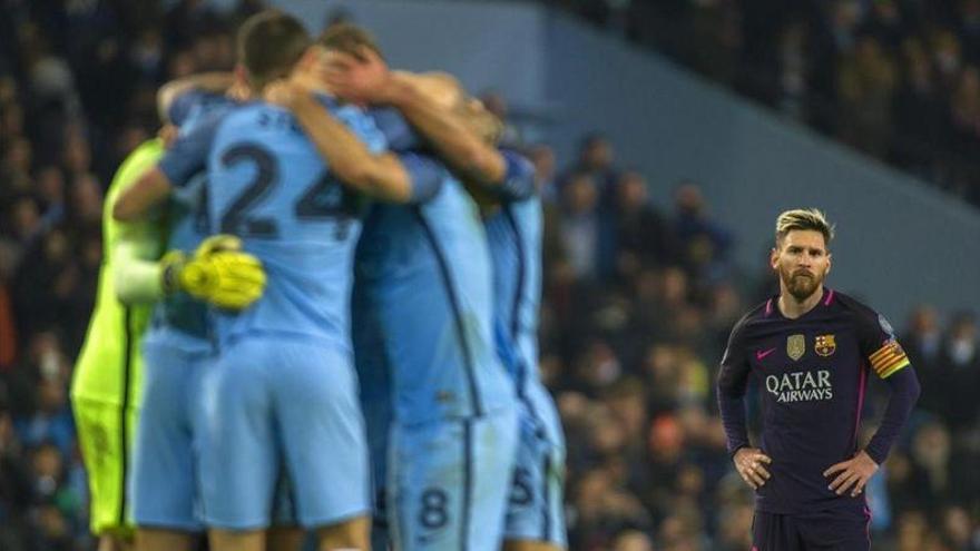 Incidente de Messi con jugadores del City en el túnel de vestuarios