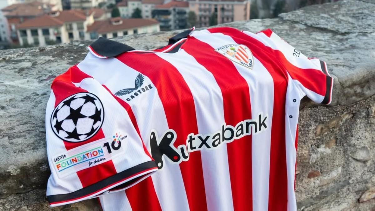 Camiseta del Athletic Club para el partido de Champions en Bérgamo