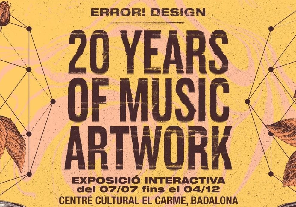 Cartel de la exposición interactiva '20 Years of Music Artwork', en Badalona.