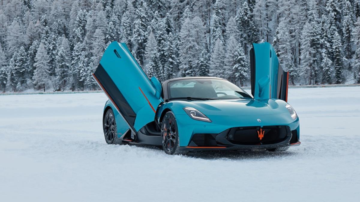 Maserati MC20 Cielo Frozen Magma en St. Moritz 2026