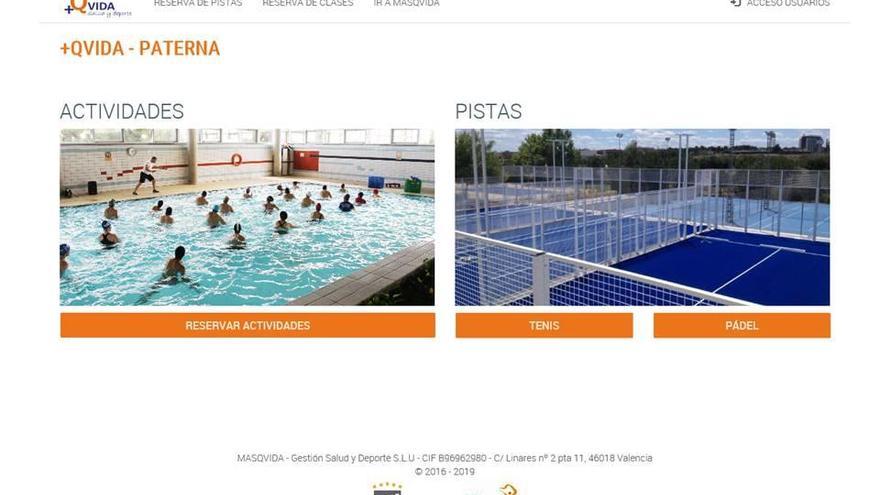 Paterna habilita las reservas online de instalaciones y actividades deportivas