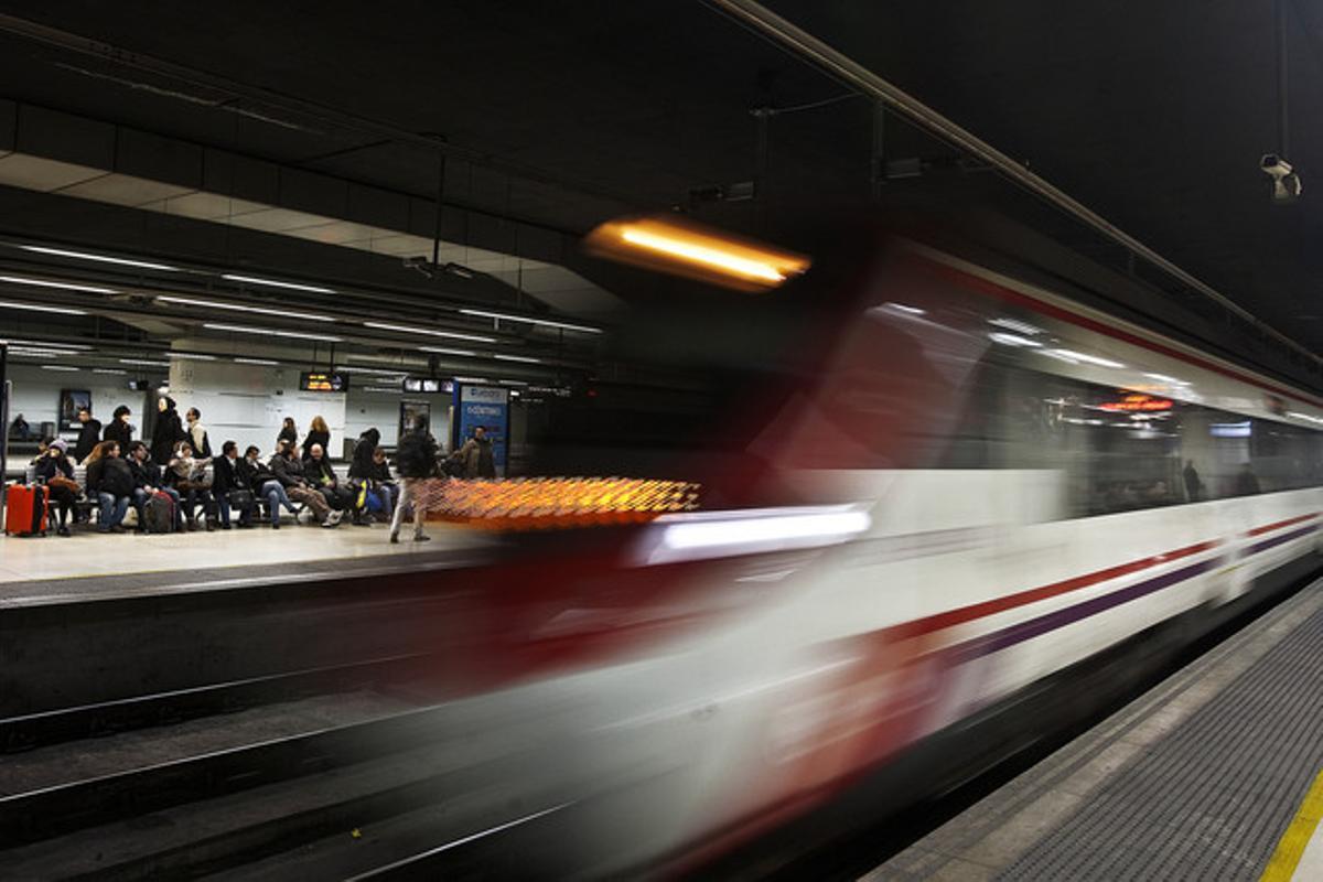 Un comboi de Rodalies, a Barcelona.