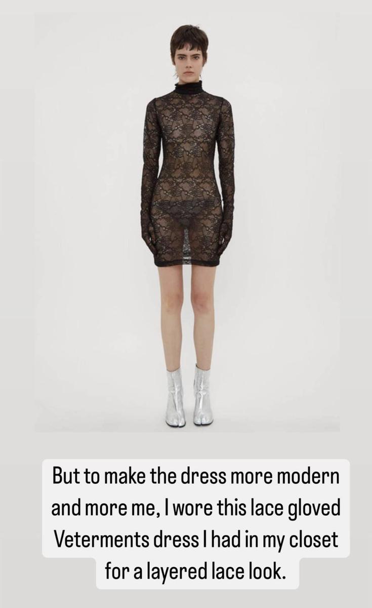 Vestido de encaje de Kim Kardashian de Vetements