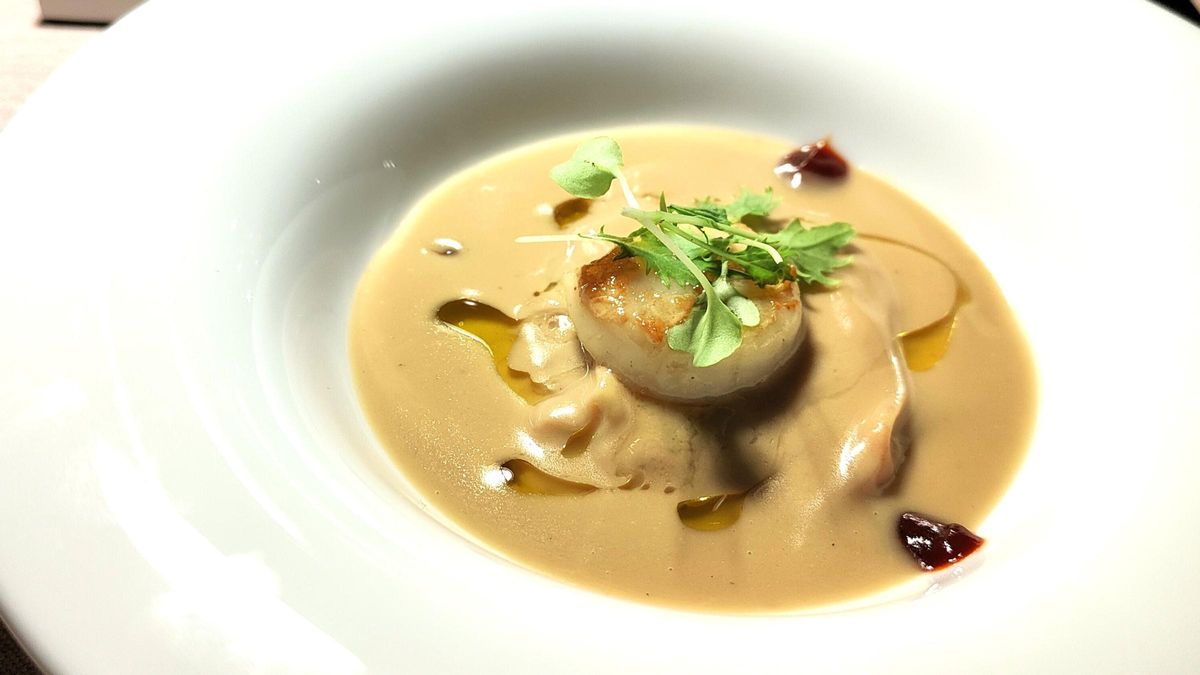 El ravoli de bogavante con vieira de Can Bosch.