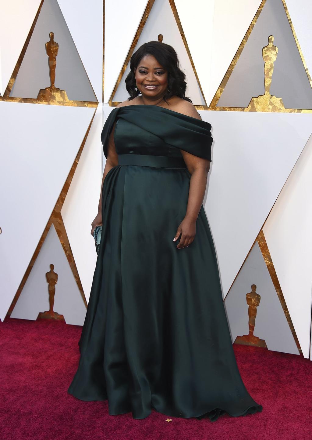 Octavia Spencer con vestido verde