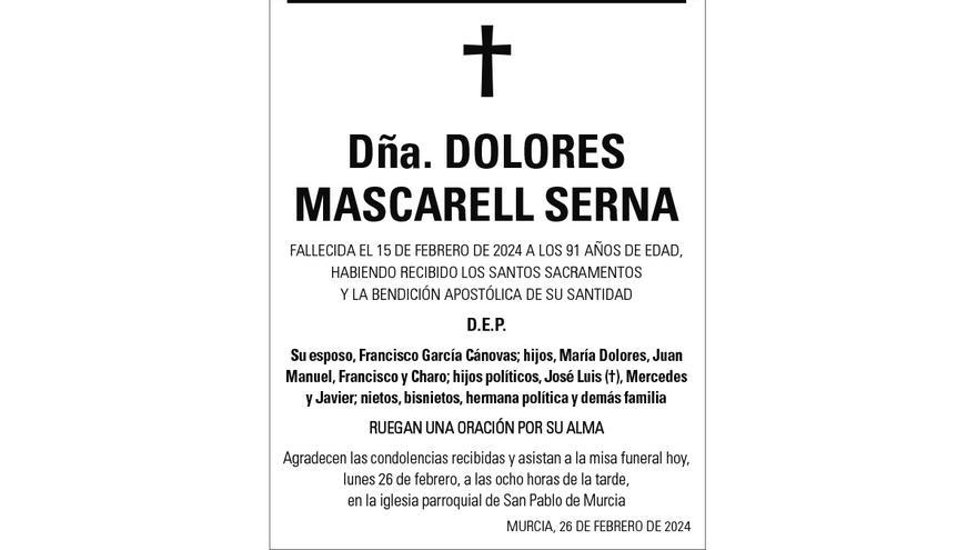 Dª Dolores Mascarell Serna