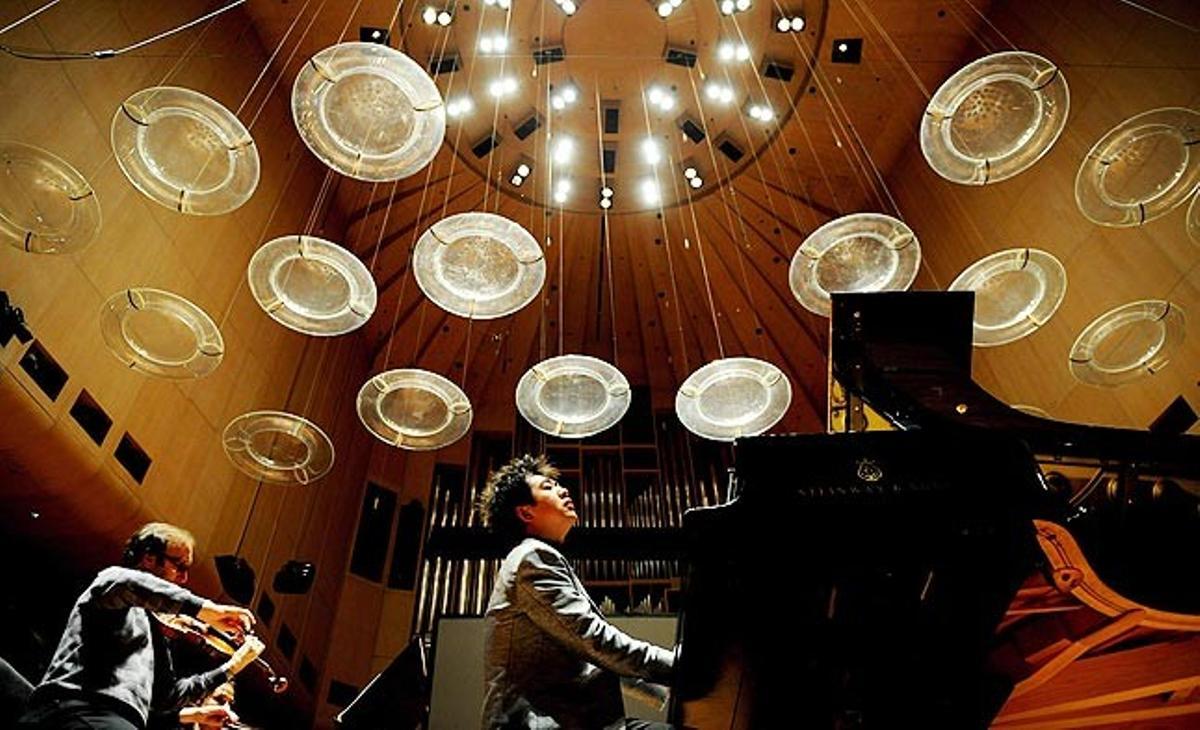El pianista xinès Lang Lang en un assaig aquest divendres (hora d’Austràlia) a l’Opera House de Sidney.