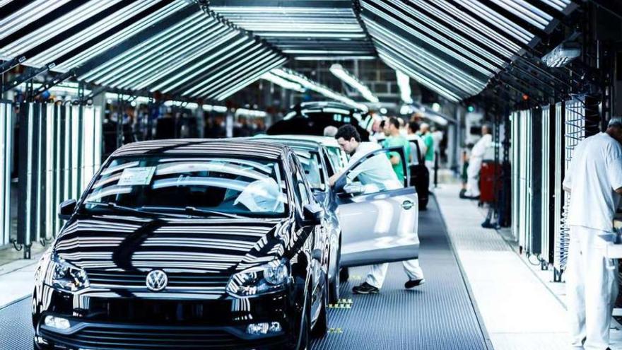 Línea de montaje del Volkswagen Polo en Navarra.
