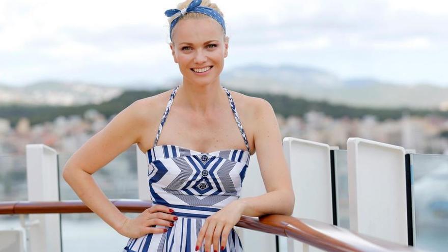 Model Franziska Knuppe tauft neues Aida-Schiff auf Mallorca